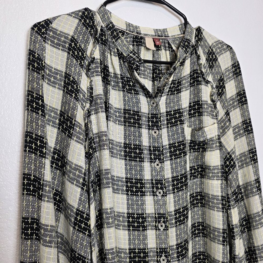 Anthropologie Pilcro Breezy Plaid Button Down Shirt Size Small - Picture 5 of 12